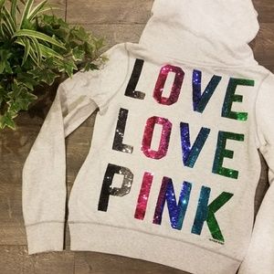 🌈 VS PINK Hoodie w/ Rainbow Bling 🌈